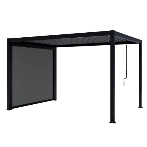 Zestaw Pergola ogrodowa tarasowa aluminiowa NORDVIC Skyline 3 x 4 m Antracyt + Roleta 3 m